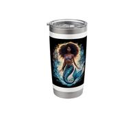 Sirenita negra Vaso térmico de acero inoxidable de doble pared