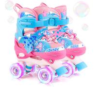 Sirenita Patines Ajustables con 4 Ruedas y Luminación LED para Niñas Niños Principiantes Cumpleaños