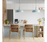 Sirface Peel & Stick Vinyl Tiles - BOHO LINES - Pack of 24: Easy DIY Installation - Home Décor Decals - Durable & Stylish Coverings (AQUA MARINE, 15 CM)