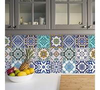 Sirface Peel & Stick Vinyl Tiles - TILE MIX - Pack of 24: Easy DIY Installation - Home Décor Decals - Durable & Stylish Coverings (TRADITIONAL SPANISH, 10 CM)