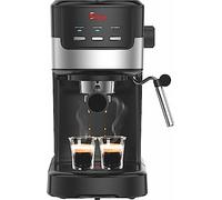 Sirge CREMAEXPRESSO+ - Máquina de café espresso y capuchino con 2 filtros, 1100 W, 15 bar [BOMBA MADE IN ITALY], Depósito de agua 1,25 L extraíble • Boquilla de vapor Cappuccino, NEGRO