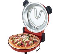 Sirge OSOLEMIO Horno para Pizza, Color Rojo 1200 W - 400 °C - [Piedra refractaria Negra] - 30 cm - cuece Las Pizzas en 5 min. - Doble Resistencia de Alta eficiencia energética. Temporizador 15 MIN,