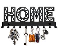 SirHoldeer Llavero de pared de metal Home Sweet Home con 8 ganchos para colgar llaves