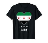 Siria Corazón Con Nueva Bandera Siria I Love Siria Hombres Mujeres Camiseta