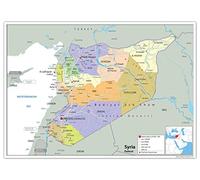 Siria Mapa Político - Papel laminado [ga] A2 Size 42 x 59.4 cm