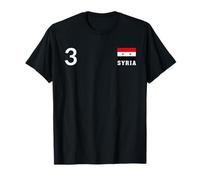 Siria Número 3 Bandera Nacional Patrimonio País Camiseta