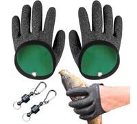 SIRLOMU 1 par Guantes impermeables para pesca y caza, resistentes a cortes y pinchazos, con 2 cierres magnéticos, para manipular lucio, siluro y lucioperca con seguridad
