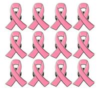 Sirlomu 12 Piezas Broches Oficiales Concienciación Cáncer de Mama Broches de Esperanza Pendientes de Ema Enchapado para Mujeres (Rosa)