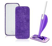 SIRLOMU 2-Piezas Almohadillas de Microfibra, Reutilizables para Swiffer WetJet, Set de Repuesto de Almohadillas de Fregona para Madera Dura, Laminado, Baldosas (30 x 14 cm)
