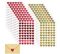 SIRLOMU 20pcs 1200pcs Glitter Adhesivos Pegatinas Etiquetas para Día de San Valentín, Pascua, Boda, Libro de Visitas, Bolsas de Regalo, Manualidades DIY, Scrapbooking Sello Decoración (Dorado y Rojo)