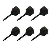 Sirlomu 6 Piezas Fusion Flights Estabilizadores Accesorios de Dardos con Ejes Integrados y Fijos de Dardos Sistema de Vuelo de Eje (Negro)