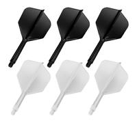 Sirlomu 6 Piezas Fusion Flights Estabilizadores Accesorios de Dardos con Ejes Integrados y Fijos de Dardos Sistema de Vuelo de Eje (Negro + Blanco)