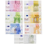 SIRLOMU 70 hojas de dinero falso para aprendizaje y juegos, billetes falsos y dinero de juguete, ideal para juego de tienda (5/10/20/50/100/200/500)