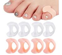 SIRLOMU 8 piezas Corrector de Hallux Valgus para prevenir dedos superpuestos y proteger, separadores y correctores del pie, dedos pie silicona, toe separator, enderezadores de gel (2 colores)