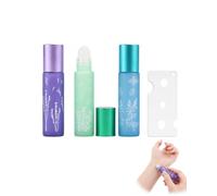 SIRLOMU Botellas Roll-On para Aceites Esenciales | Set de 3 Unidades | Cierre Antigoteo y Aplicación Precisa | Impresión Multicolor (1/Cada) para Viajes Seguros y Bienestar