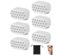 SIRLOMU Ejercitador de Mandíbula, 6 Piezas Blancas para Línea Definida. Entrenador Facial y de Cuello. Fortalece y Tensa Músculos de Rostro y Mandíbula para Hombres y Mujeres.