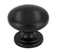 SIRO Pomo para muebles de estilo rústico, 1533, de metal negro mate, diámetro de 33 mm, 1 unidad