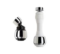 Siroflex 2507/5 W “Duetto” 1 Atomizador Aireador largo blanco Sirius para Grifo de Cocina con Rótula de Latón y Economizador + 1 Atomizador Aireador cocina Sirius con Doble Rótula | Made In Italy