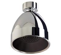 Siroflex 2765/S Cabezal de ducha con rótula de latón cromado Made in Italy | Cabezal de ducha de cromo negro | Cabezal de ducha resistente a la cal | Con reductor de caudal para el ahorro de agua