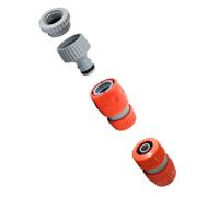 Siroflex 4450/AS Kit conectores para manguera de jardín - Toma de grifo 3/4" con reducción 1/2" y 2 conectores rápidos para manguera 1/2"-5/8", abrazadera en POM, muelle de acero y sistema de sujeción