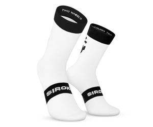 SIROKO - Calcetines de Ciclismo - Real Sporting de Gijón SC S1 Negro - XL-XXL - Blanco/Negro