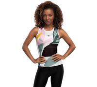 SIROKO - Camiseta Interior de Ciclismo sin Mangas para Mujer Amazonas - S-M - Blanco/Verde Ceniza