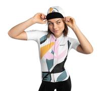 SIROKO - Maillot de Ciclismo para Mujer M2 Pinerolo - L - Blanco/Verde Ceniza/Rosa Chicle
