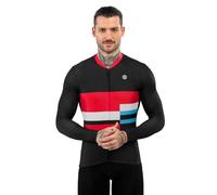 SIROKO - Maillot Manga Larga para Ciclismo M2 Riemst - M - Negro/Rojo