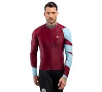 SIROKO - Maillot Manga Larga para Ciclismo M2 Road Trip - L - Burdeos/Azul Claro