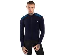 SIROKO - Maillot Manga Larga Térmico para Ciclismo SRX M4 Cubilla - M - Azul Navy/Azul eléctrico