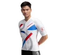 SIROKO - Maillot para Ciclismo - Real Sporting de Gijón SC M2 Estadio - XXL - Blanco/Azul/Rojo