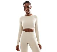 SIROKO - Top Deportivo Sin Costuras de Manga Langa Victory - 2XS-XS - Beige
