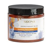 Sirona Aromaterapia Relajación Calmante - Cristales de sal Epsom infundidos con terpeno, citronela, aloe y vitaminas C y E, 16 oz.