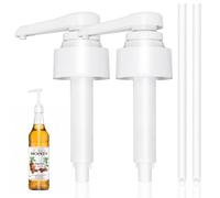Sirope dosificador, juego de 2 dispensadores de bomba, dispensador reutilizable para jarras de cristal o botellas de plástico, compatible con bomba de jarabe Monin de 1 litro, presionar una vez, 10 ml
