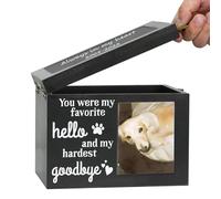 Sirseon Caja para Cenizas de Perro, urna para Cenizas de Animales domésticos | Recuerdo de Cenizas de Perro con Marco para Fotos - Grandes urnas conmemorativas Caja fotográfica para Cenizas de