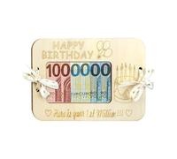 Sirseon Ornamenti per porta dinero da scrivania, Porta contanti in legno - Porta contanti per carte di denaro in legno,Ornamento da tavolo con carta di denaro per le vacanze per la famiglia e gli