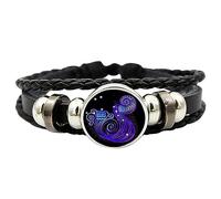Sirseon Pulsera espiritual de los signos del zodiaco - Pulsera de cuerda de signo del zodíaco | Pulsera tejida multicapa con signo del zodiaco para hombres y adultos