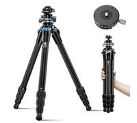 SIRUI 50.7” Trípode de Viaje de Fibra de Carbono, Trípode Compacto Profesional para Cámara con Cabeza de Bola de Perfil Bajo, QR Placa para Arca, Carga hasta 33lbs/15kg, AM-284+KS-30