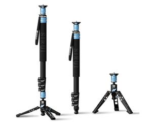 SIRUI 74.8" Monopié para Cámara con Pies, Monopod de Aluminio con Base Extraíble, Carga Máxima 26 Libras, Panorámica de 360 °, 4 Secciones para Cámaras, DSLR, Videocámara - AM-404FL