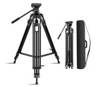 SIRUI 74.8" Trípode de Video de Aluminio con Cabeza Fluida 360°, Extensión Rápida, para Cámaras DSLR/Mirrorless, Carga 22LB/10kg - AVT-02