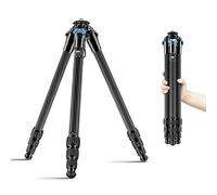 SIRUI Carbono Trípode de Viaje AM-254, 120cm Compacto Trípode Cámara con Patas de 4 Secciones, Trípode de Fotografía para Videocámara, DSLR, Trípode Estable Profesional, Carga Máxima 12KG