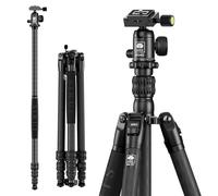 SIRUI AM-7C Trípode y monopie para cámara de Fibra de Carbono | Sistema de trípode y monopie 2 en 1, cabezal de rótula panorámico de 360°, altura de 165cm (65"), carga máxima de 8kg