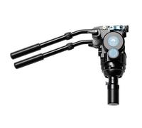 Cabezal fluido de video con base plana y mango ajustable, placa de liberación rápida, mango de liberación rápida de medio tazón de 75 mm para placa de montaje de cabezal de video, carga de