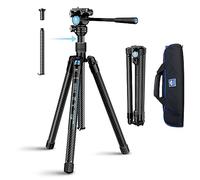 SIRUI Carbono Trípode para Cámara Traveler X, 152cm Trípode de Viaje Ligero con Vídeo Panorámico de Cabezal Fluido AT-10, para Videocámara, DSLR, Carga Máxima 5KG