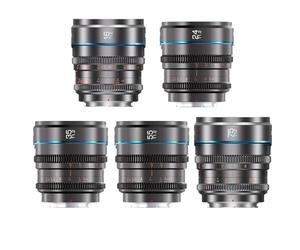 SIRUI Night Walker Lente de Cine con Enfoque Manual Set, 16mm, 24mm, 35mm, 55mm, 75mm, Lente de Gran Apertura T1.2 con Montura S35 para M4/3 Montura Cameras, para BMPCC4K,GH6, Z CAM (MS-5SMG,Gris)