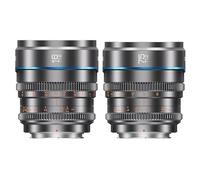 Sirui Night Walker 16 + 75mm T1.2 S35 Manual Focus Cine Lens Set with Case Soporte RF Gris metálico