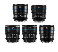 SIRUI Night Walker Lente de Cine S35/APSC con Enfoque Manual Set, 16mm, 24mm, 35mm, 55mm, 75mm, Lente de Gran Apertura T1.2 para E Cameras, FX30, ZV-E10, A6400, A6700 (MS-5SEB, Negro)