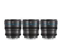 SIRUI Night Walker Lente de Cine S35/APSC con Enfoque Manual Set, 24mm, 35mm, 55mm, Lente de Gran Apertura T1.2 para E Cameras, FX30, ZV-E10, A6400, A6700 (MS-3SEG, Gris)