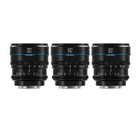 SIRUI Night Walker Lente de Cine S35/APSC con Enfoque Manual Set, 24mm, 35mm, 55mm, Lente de Gran Apertura T1.2 para E Cameras, FX30, ZV-E10, A6400, A6700 (MS-3SEB, Negro)