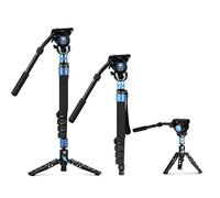 SIRUI P-325FS Monopié de Fibra de Carbono con Pies para Cámara, Monopié de Fotografía Profesional Portátil de 5 Secciones con Cabezal de Video Fluido VH-10 para Videocámara, Carga Máxima 10kg